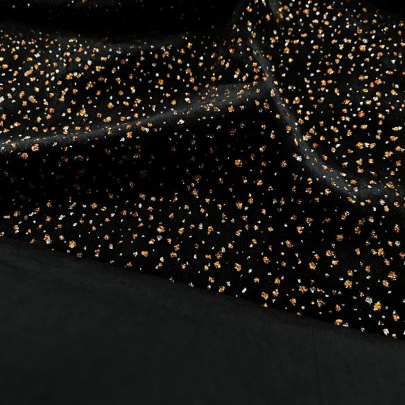 Tecido Veludo De Seda Preto Com Glitter • Conexão Tecidos