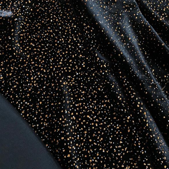 Tecido Veludo De Seda Preto Com Glitter • Conexão Tecidos