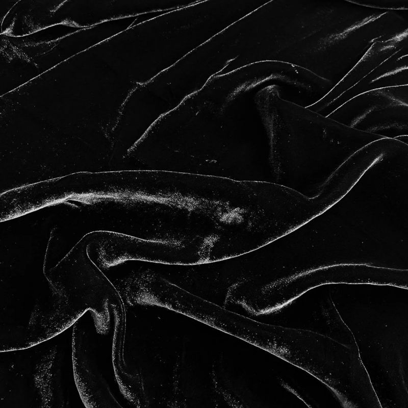 Tecido Veludo De Seda Preto • Conexão Tecidos