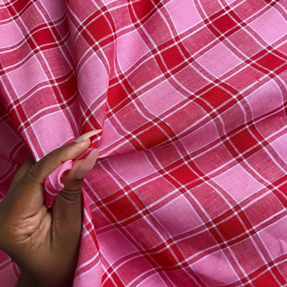 TECIDO CAMBRAIA DE LINHO PURO XADREZ RED • Conexão Tecidos TECIDO CAMBRAIA DE LINHO PURO XADREZ RED • Conexão Tecidos