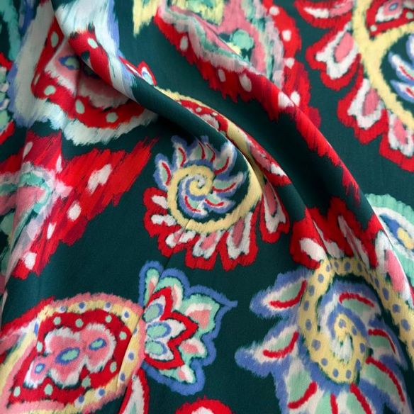 CREPE DE CHINE ESTAMPADO PUERTO • Conexão Tecidos