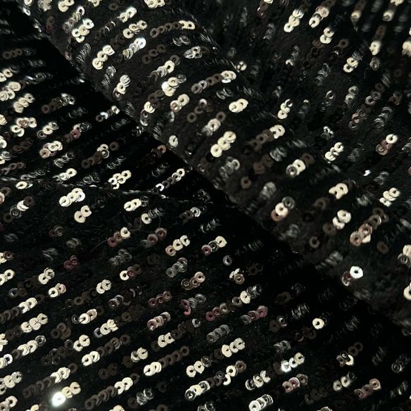 Tecido Veludo Preto com Paetê • Conexão Tecidos