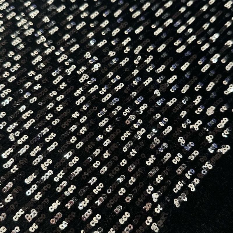 Tecido Veludo Preto com Paetê • Conexão Tecidos