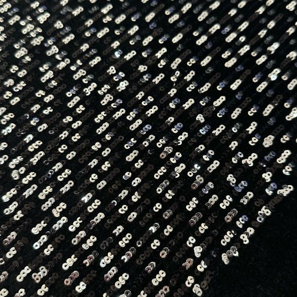 Tecido Veludo Preto com Paetê • Conexão Tecidos