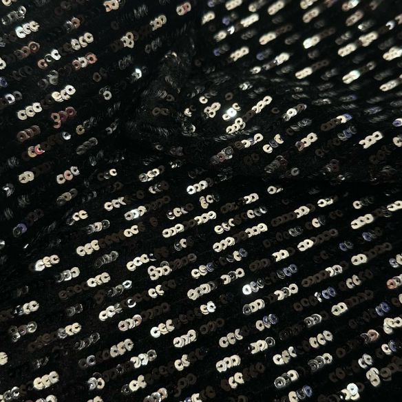 Tecido Veludo Preto com Paetê • Conexão Tecidos