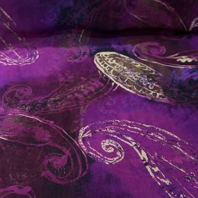 Tecido Musseline De Seda Estampada Pasley Purple • Conexão Tecidos