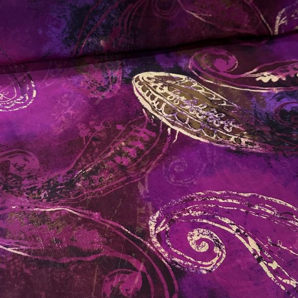 MUSSELINA DE SEDA ESTAMPADA PASLEY PURPLE • Conexão Tecidos