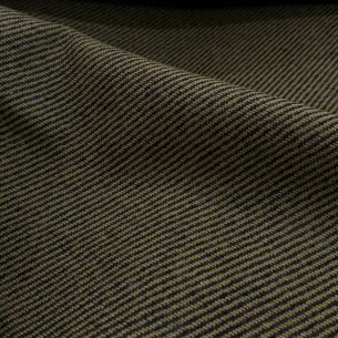 TECIDO LÃ PURA RISCA CARAMELO E PRETO ENTRETELADA • Conexão Tecidos