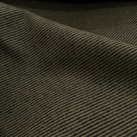 TECIDO LÃ PURA RISCA CARAMELO E PRETO ENTRETELADA • Conexão Tecidos