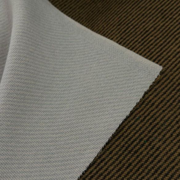 TECIDO LÃ PURA RISCA CARAMELO E PRETO ENTRETELADA • Conexão Tecidos