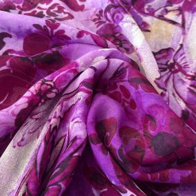 Tecido Musseline De Seda Estampada Violet Dark • Conexão Tecidos 2