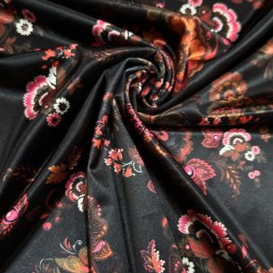 Tecido Veludo Cristal Leve Estampado Nordic Black • Conexão Tecidos
