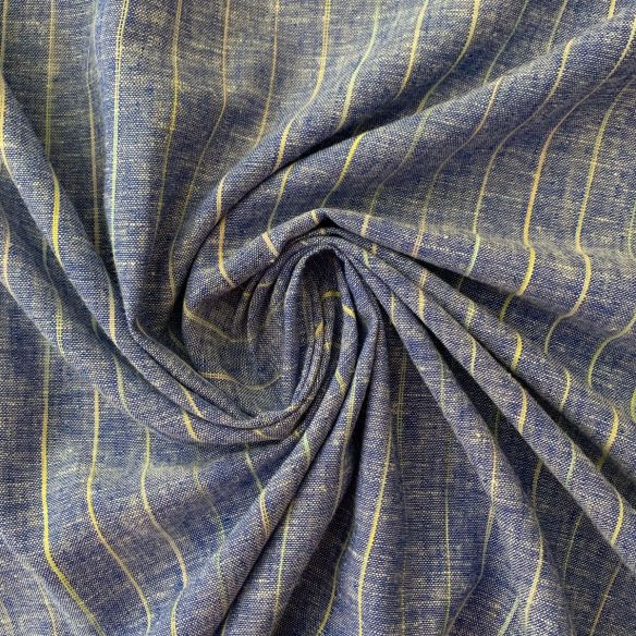 TECIDO LINHO PURO AZUL PINSTRIPE • Conexão Tecidos
