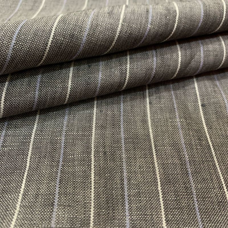 TECIDO LINHO PURO GRAFITE PINSTRIPE • Conexão Tecidos