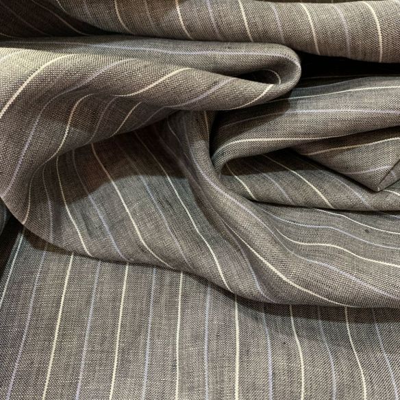 TECIDO LINHO PURO GRAFITE PINSTRIPE • Conexão Tecidos