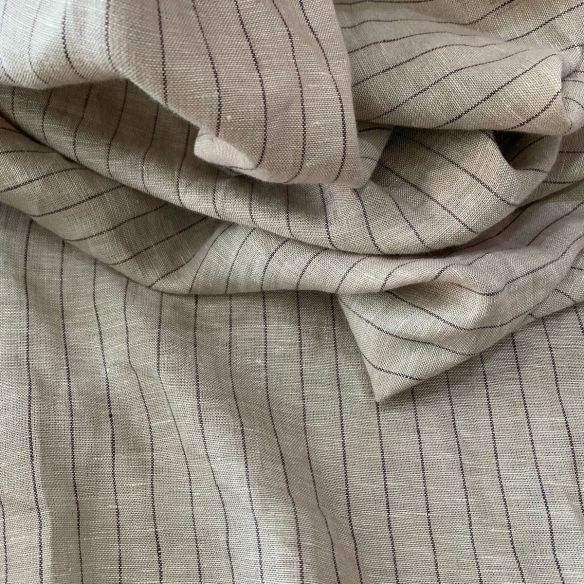 TECIDO LINHO PURO BEGE PINSTRIPE • Conexão Tecidos
