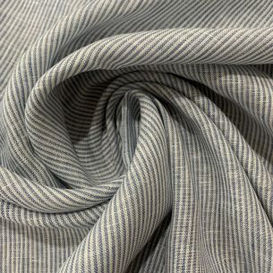 TECIDO LINHO PURO LISTRAS AZUL DELAVÊ • Conexão Tecidos 2