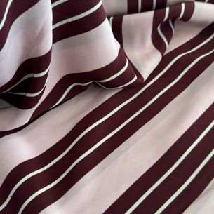 TECIDO CREPE DE CHINE LISTRAS ROXAS • Conexão Tecidos 2