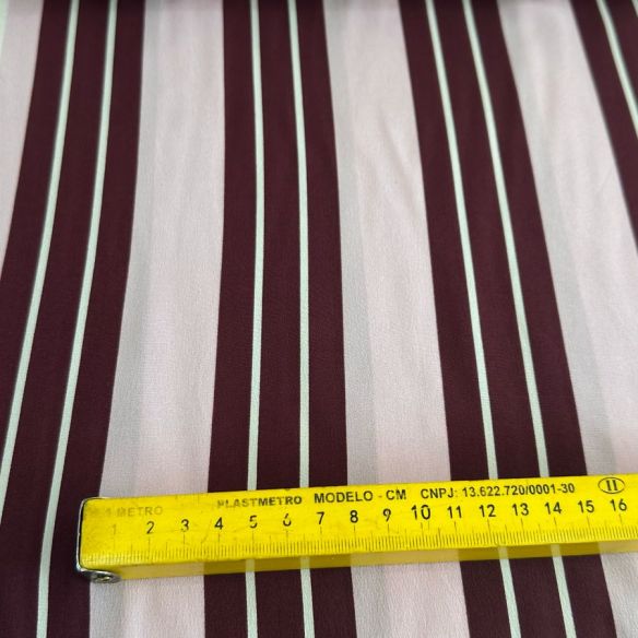 TECIDO CREPE DE CHINE LISTRAS ROXAS • Conexão Tecidos