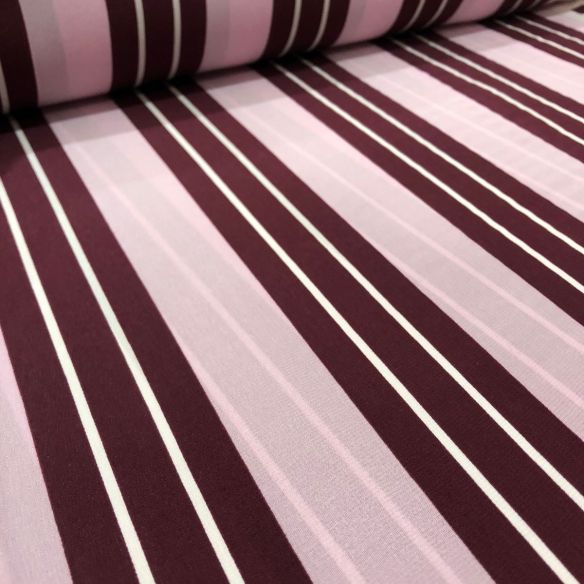 TECIDO CREPE DE CHINE LISTRAS ROXAS • Conexão Tecidos