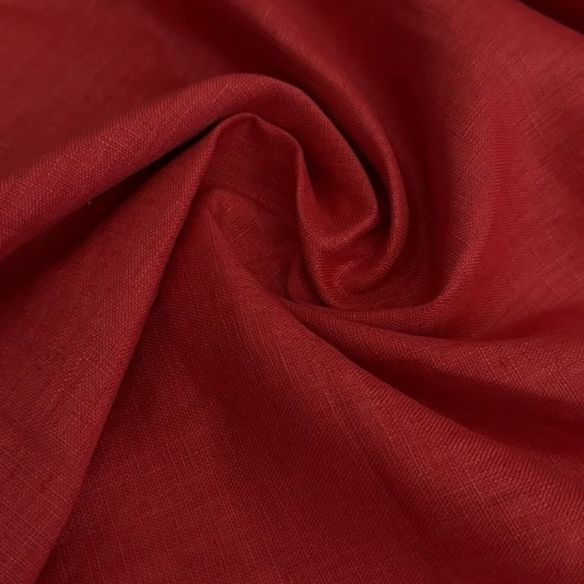 Tecido Linho Puro Liso Vermelho Pepper • Conexão Tecidos