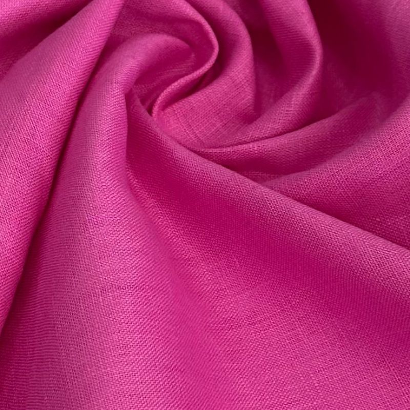 Tecido Linho Puro Liso Magenta • Conexão Tecidos