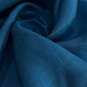 TECIDO LINHO PURO AZUL DUBAI. 