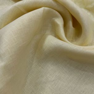 Tecido Linho Puro Liso Amarelo Manteiga • Conexão Tecidos