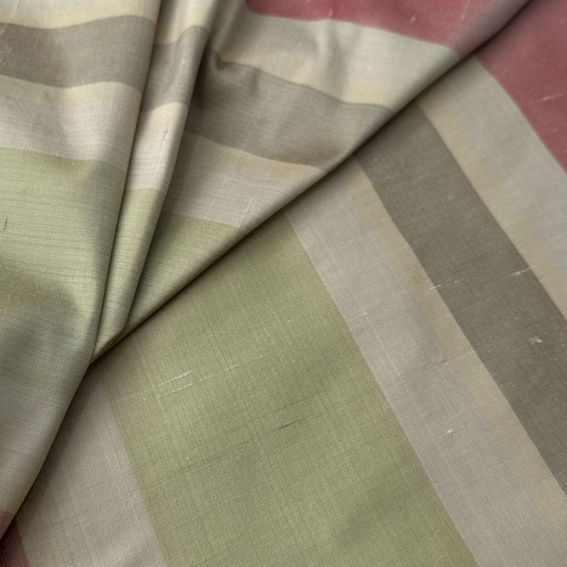 Tecido Shantung De Seda Pura Listrado Exclusivo • Conexão Tecidos