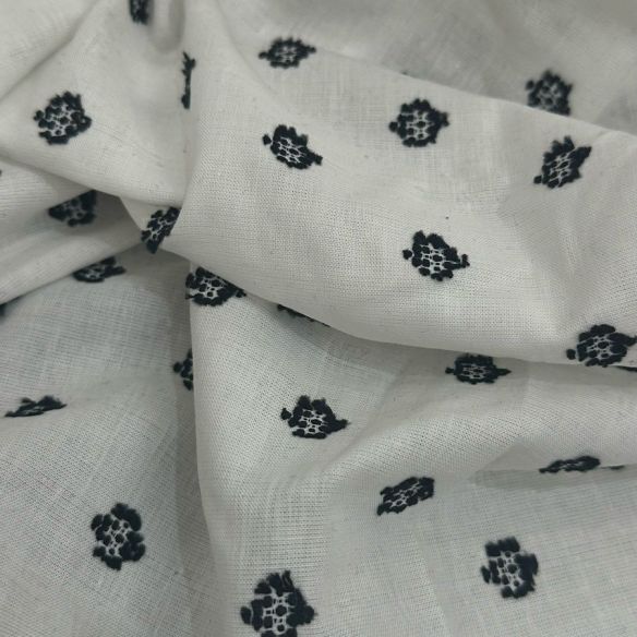 TECIDO CAMBRAIA DE ALGODÃO BORDADA JAPUR