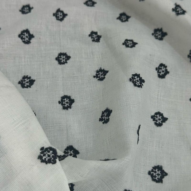 TECIDO CAMBRAIA DE ALGODÃO BORDADA JAPUR