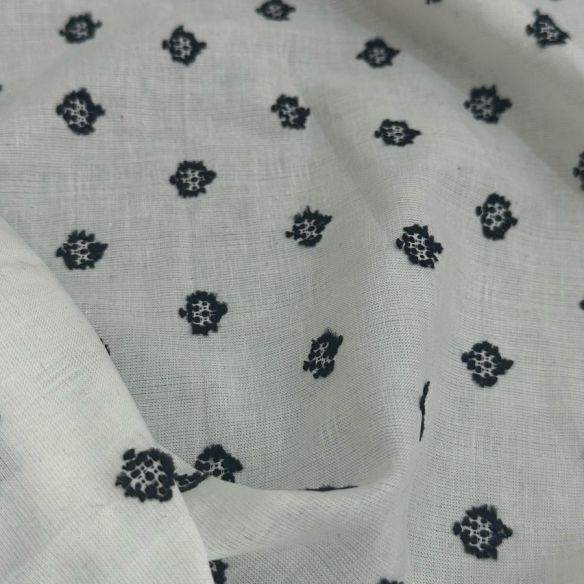 TECIDO CAMBRAIA DE ALGODÃO BORDADA JAPUR