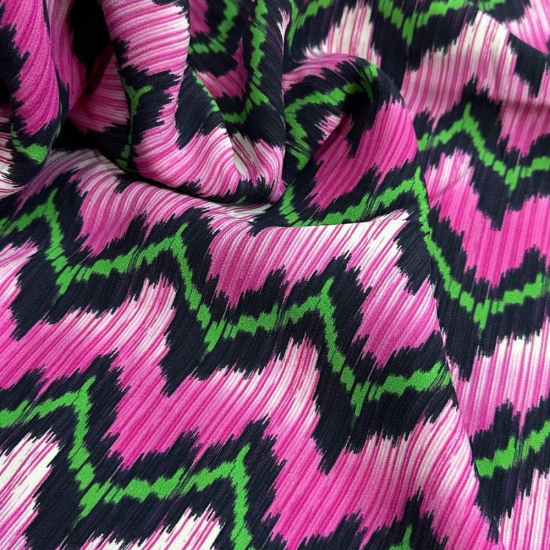 Tecido Tricrepe Estampado Chevron • Conexão Tecidos