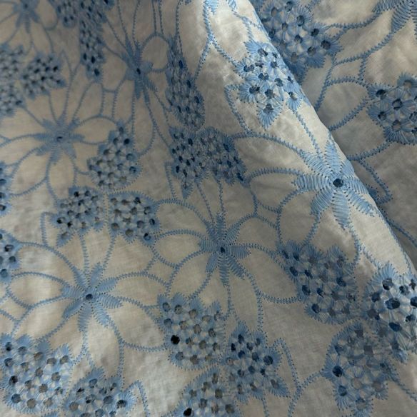 LESE DE ALGODÃO BLUE SKY EMBROIDERY • Conexão Tecidos