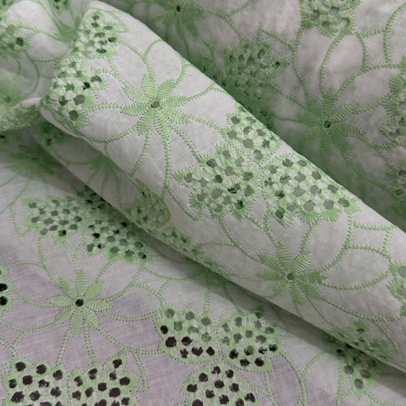 Tecido Lese De Algodão Green Embroidery • Conexão Tecidos