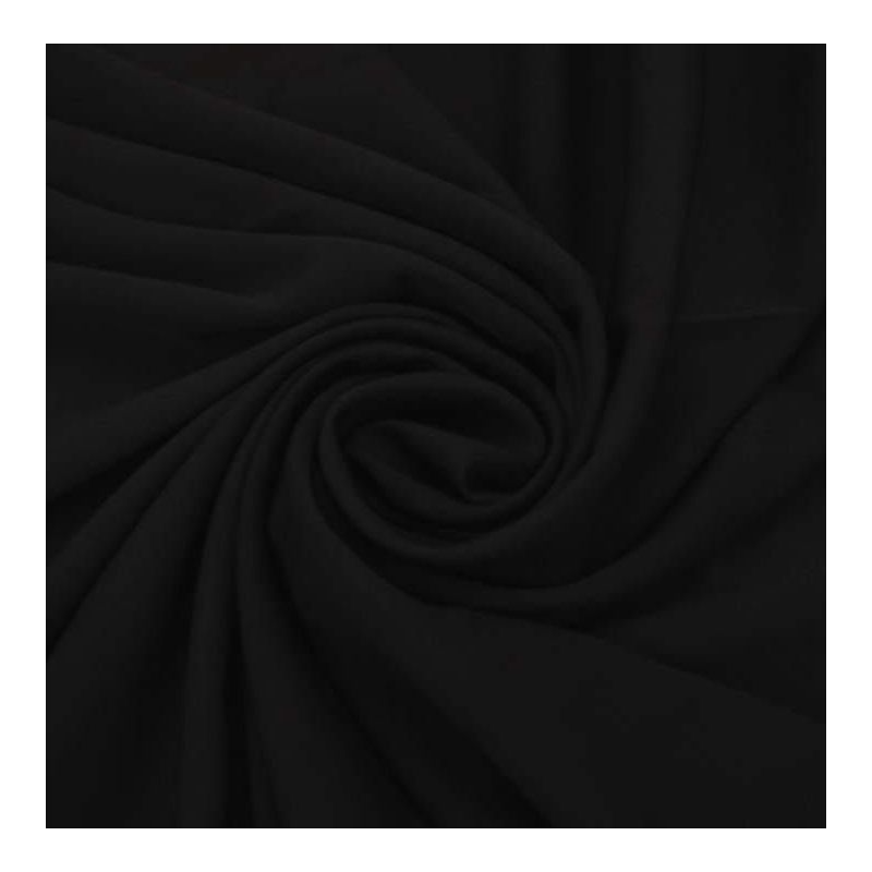 Tecido Crepe de Chine Liso Preto • Conexão Tecidos