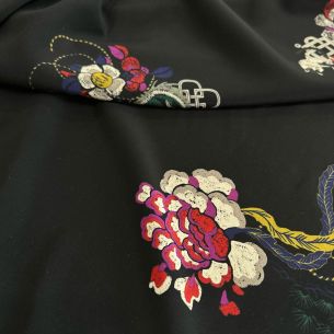 Tecido Crepe de Chine Estampado Alegria • Conexão Tecidos