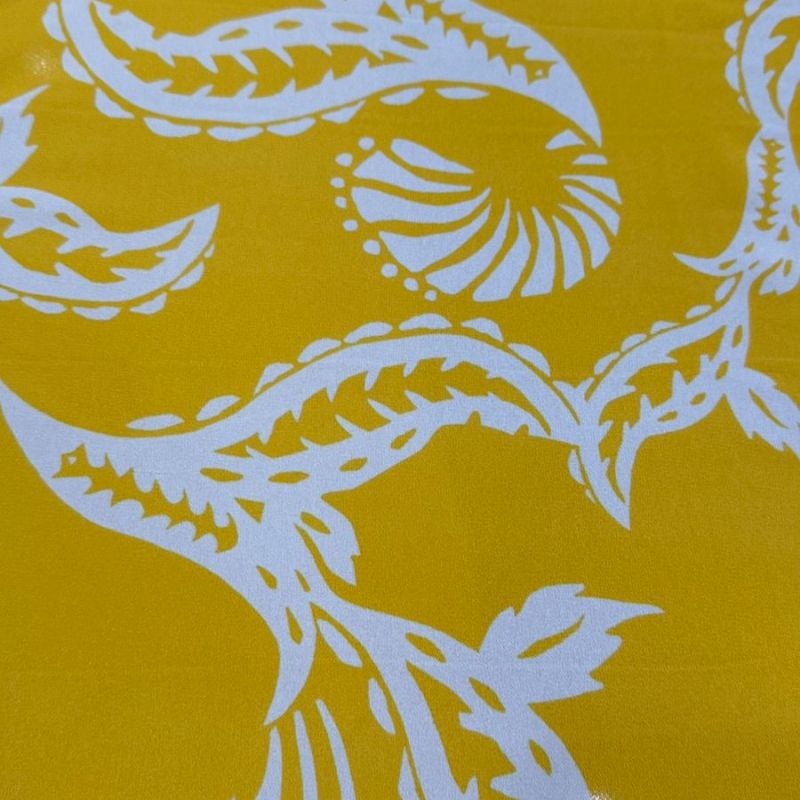 Tecido Crepe Georgete De Viscose Estampada Yellow • Conexão Tecidos