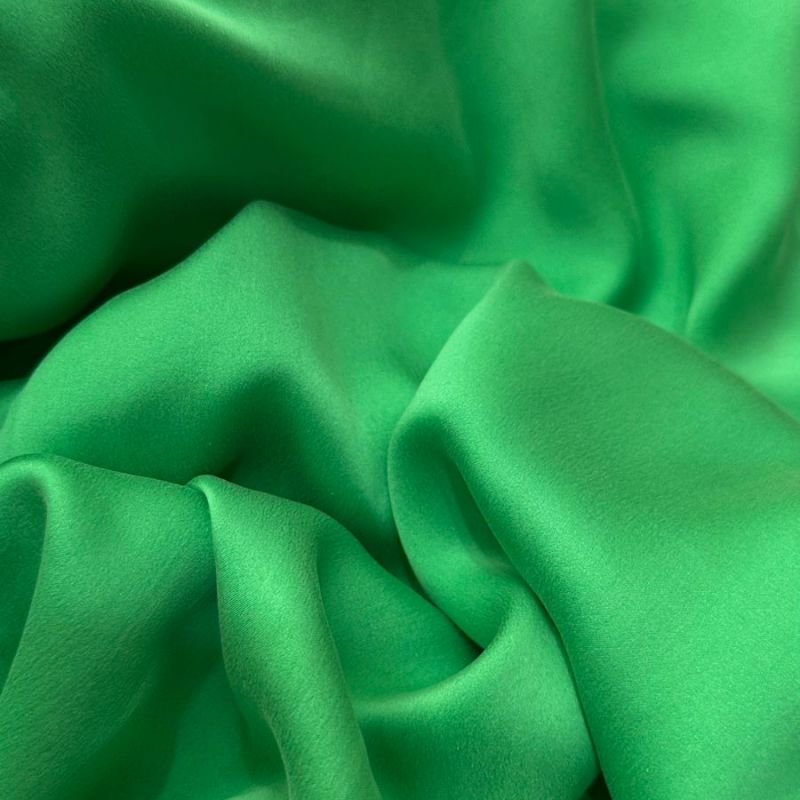 TECIDO CETIM DE SEDA ESTONADO VERDE