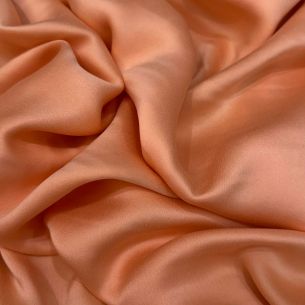 TECIDO CETIM DE SEDA ESTONADO PÊSSEGO