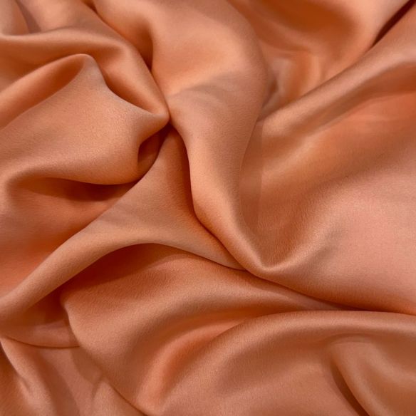 TECIDO CETIM DE SEDA ESTONADO PÊSSEGO