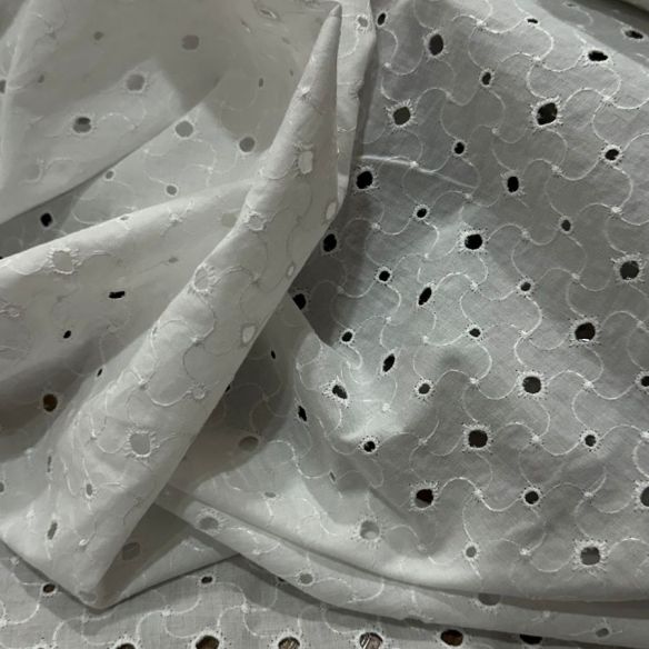 Tecido Lese De Algodão Branca Bicos • Conexão Tecidos