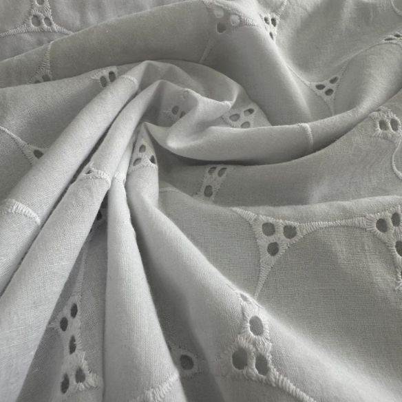 Tecido Lese De Algodão Branca Corações • Conexão Tecidos