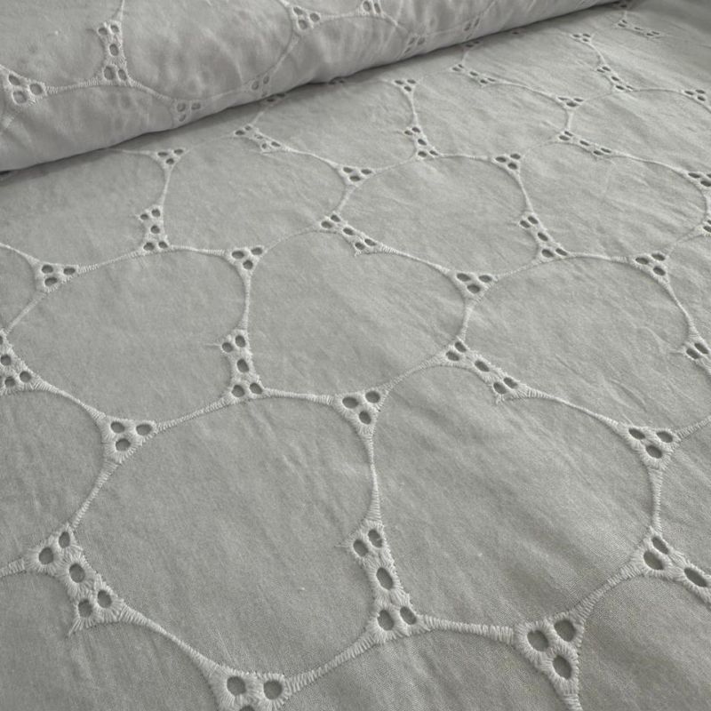 Tecido Lese De Algodão Branca Corações • Conexão Tecidos