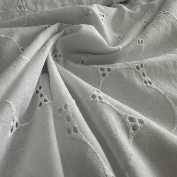 Tecido Lese De Algodão Branca Corações • Conexão Tecidos