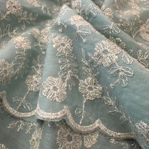 LESE DE ALGODÃO VERDE ÁGUA BICOS