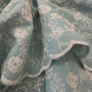 Tecido Lese De Algodão Verde Água Bicos • Conexão Tecidos 2