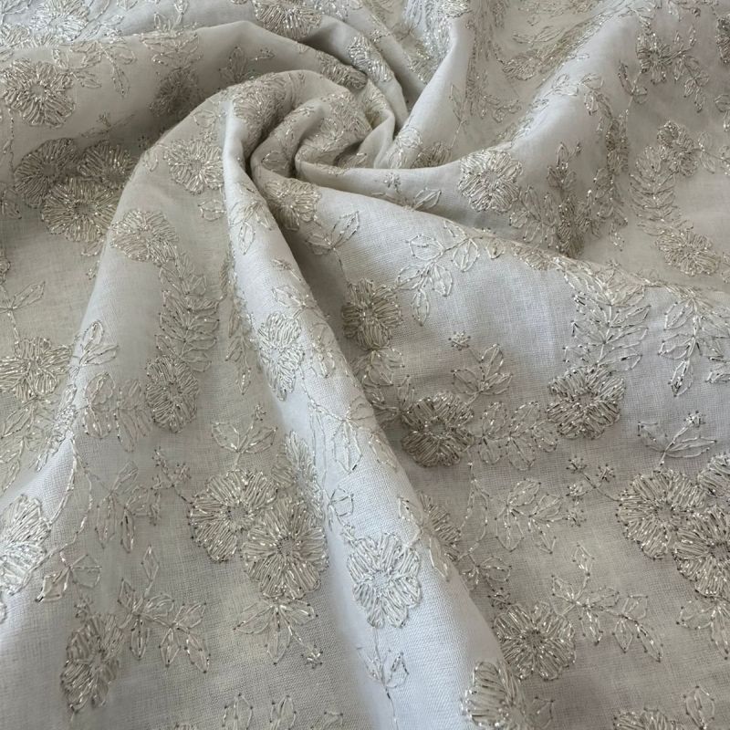 Tecido Lese De Algodão Off Bicos • Conexão Tecidos