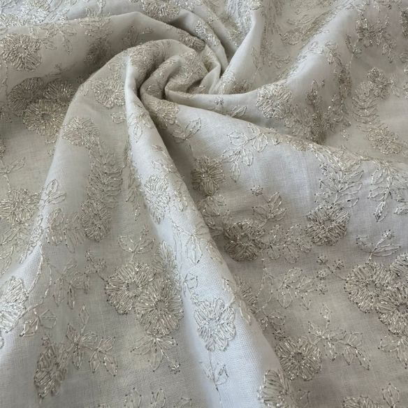 Tecido Lese De Algodão Off White Bicos • Conexão Tecidos