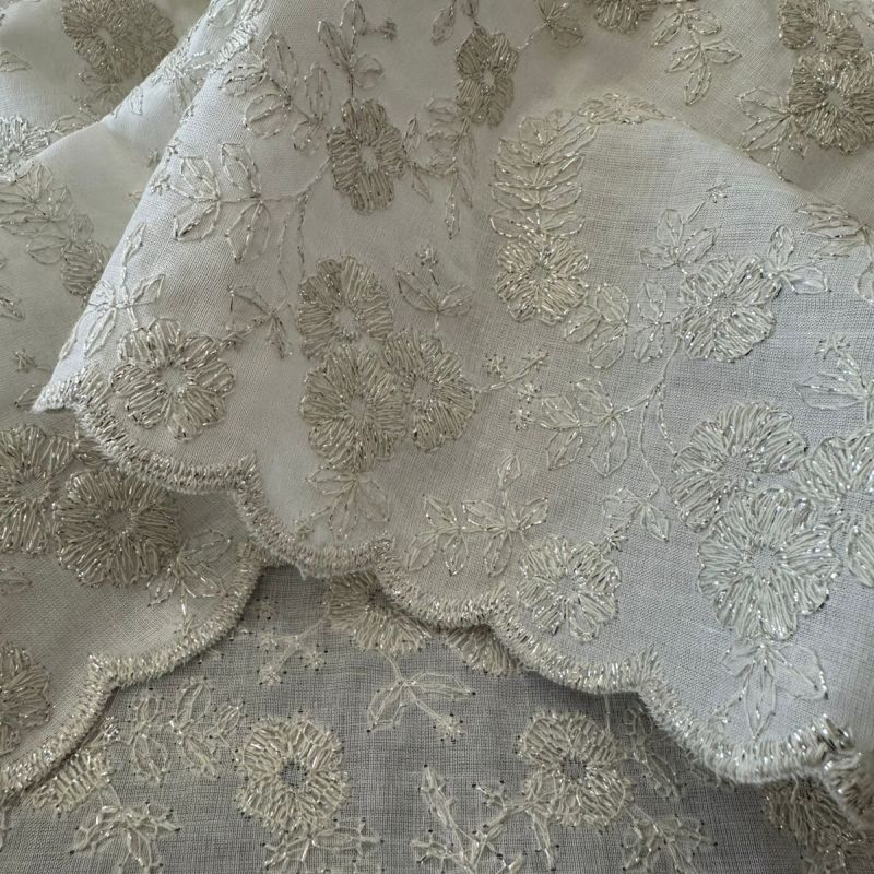 Tecido Lese De Algodão Off White Bicos • Conexão Tecidos